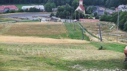 Upper part of the ski slope at the Hlubočky ski resort