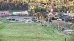 Upper part of the ski slope at the Hlubočky ski resort