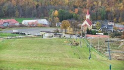 Upper part of the ski slope at the Hlubočky ski resort