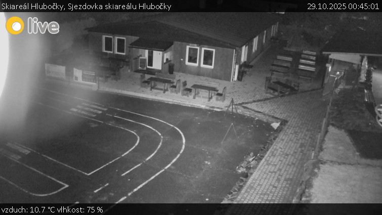 Skiareál Hlubočky - Sjezdovka skiareálu Hlubočky - 29.10.2025 v 00:45 Skiareál Hlubočky - Sjezdovka skiareálu Hlubočky - 29.10.2025 v 00:45