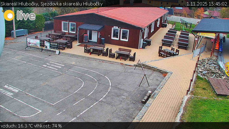 Skiareál Hlubočky - Sjezdovka skiareálu Hlubočky - 1.11.2025 v 15:45 Skiareál Hlubočky - Sjezdovka skiareálu Hlubočky - 1.11.2025 v 15:45