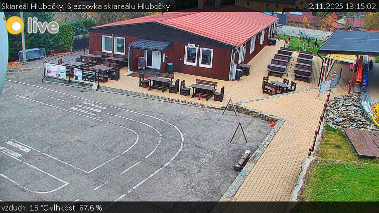 Skiareál Hlubočky - Sjezdovka skiareálu Hlubočky - 2.11.2025 v 13:15 Skiareál Hlubočky - Sjezdovka skiareálu Hlubočky - 2.11.2025 v 13:15