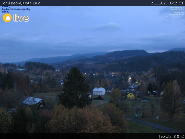 Horní Bečva - Hotel Duo - 2.11.2025 v 06:15 Horní Bečva - Hotel Duo - 2.11.2025 v 06:15