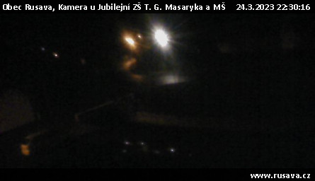 Ski Areál Rusava - Kamera u Jubilejní ZŠ T. G. Masaryka a MŠ - 24.3.2023 v 22:30