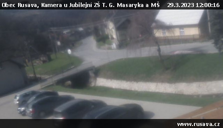 Ski Areál Rusava - Kamera u Jubilejní ZŠ T. G. Masaryka a MŠ - 29.3.2023 v 12:00