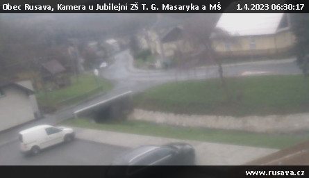 Ski Areál Rusava - Kamera u Jubilejní ZŠ T. G. Masaryka a MŠ - 1.4.2023 v 06:30