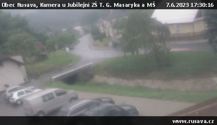 Ski Areál Rusava - Kamera u Jubilejní ZŠ T. G. Masaryka a MŠ - 7.6.2023 v 17:30