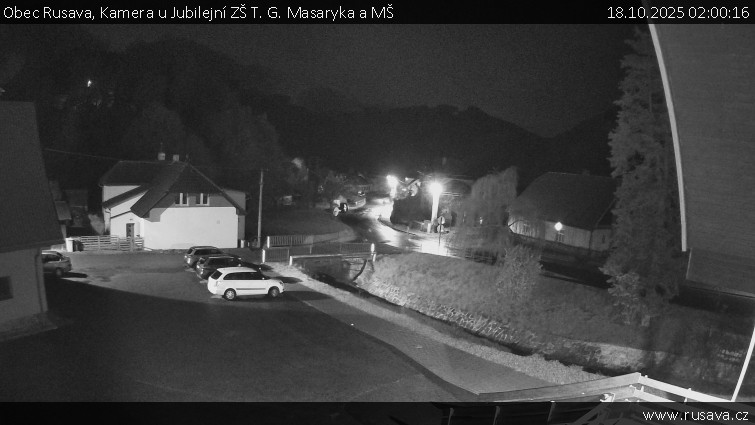 Obec Rusava - Kamera u Jubilejní ZŠ T. G. Masaryka a MŠ - 18.10.2025 v 02:00 Obec Rusava - Kamera u Jubilejní ZŠ T. G. Masaryka a MŠ - 18.10.2025 v 02:00