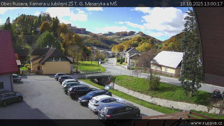 Obec Rusava - Kamera u Jubilejní ZŠ T. G. Masaryka a MŠ - 18.10.2025 v 13:00 Obec Rusava - Kamera u Jubilejní ZŠ T. G. Masaryka a MŠ - 18.10.2025 v 13:00