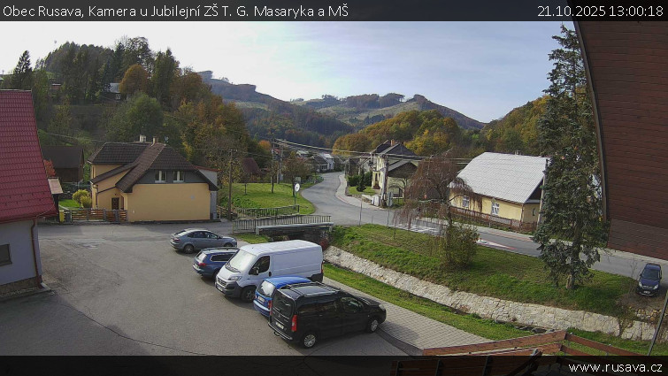 Obec Rusava - Kamera u Jubilejní ZŠ T. G. Masaryka a MŠ - 21.10.2025 v 13:00 Obec Rusava - Kamera u Jubilejní ZŠ T. G. Masaryka a MŠ - 21.10.2025 v 13:00