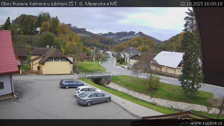 Obec Rusava - Kamera u Jubilejní ZŠ T. G. Masaryka a MŠ - 22.10.2025 v 16:00 Obec Rusava - Kamera u Jubilejní ZŠ T. G. Masaryka a MŠ - 22.10.2025 v 16:00