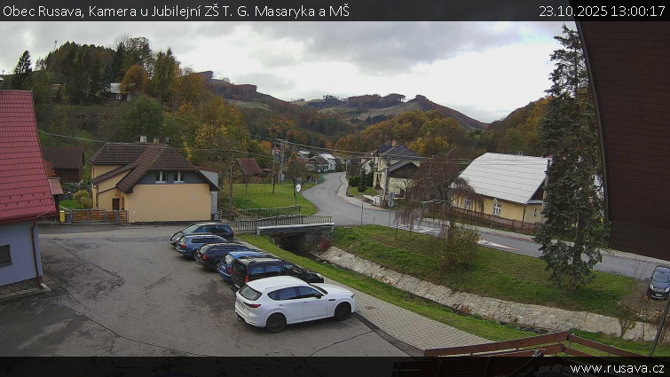 Obec Rusava - Kamera u Jubilejní ZŠ T. G. Masaryka a MŠ - 23.10.2025 v 13:00 Obec Rusava - Kamera u Jubilejní ZŠ T. G. Masaryka a MŠ - 23.10.2025 v 13:00