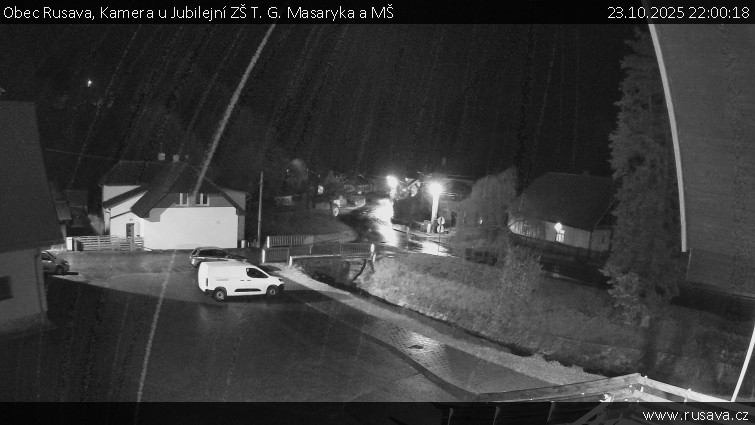 Obec Rusava - Kamera u Jubilejní ZŠ T. G. Masaryka a MŠ - 23.10.2025 v 22:00 Obec Rusava - Kamera u Jubilejní ZŠ T. G. Masaryka a MŠ - 23.10.2025 v 22:00