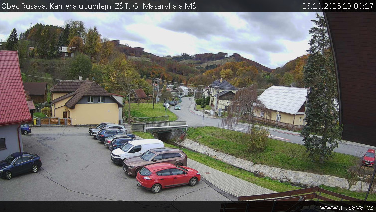 Obec Rusava - Kamera u Jubilejní ZŠ T. G. Masaryka a MŠ - 26.10.2025 v 13:00 Obec Rusava - Kamera u Jubilejní ZŠ T. G. Masaryka a MŠ - 26.10.2025 v 13:00