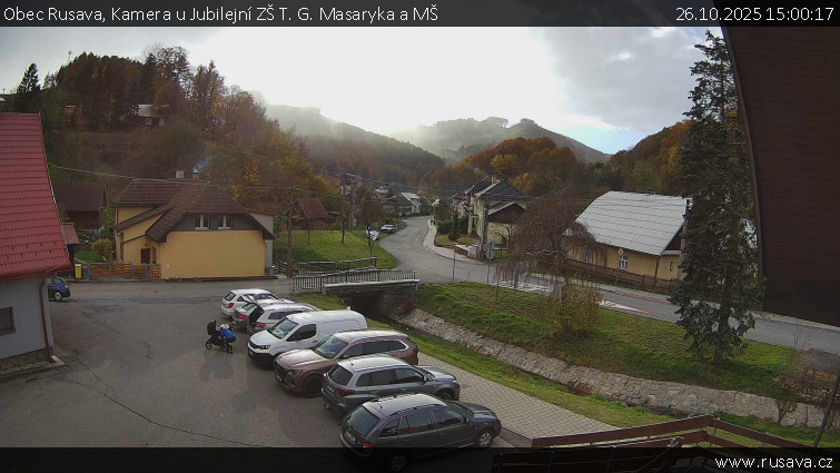 Obec Rusava - Kamera u Jubilejní ZŠ T. G. Masaryka a MŠ - 26.10.2025 v 15:00 Obec Rusava - Kamera u Jubilejní ZŠ T. G. Masaryka a MŠ - 26.10.2025 v 15:00