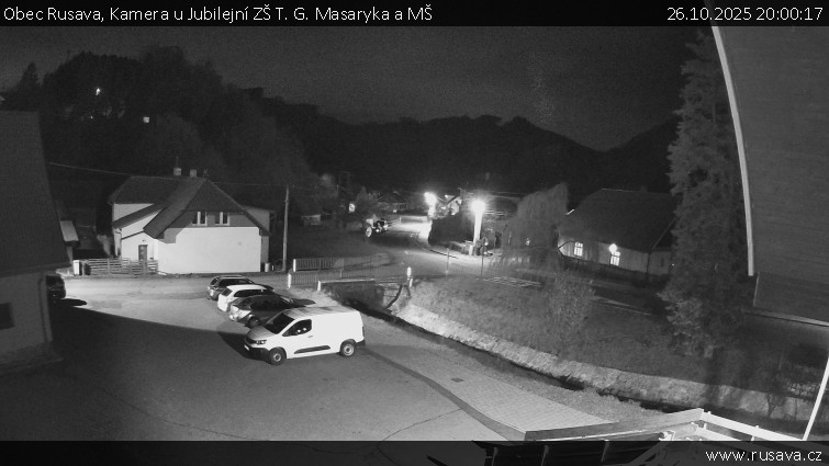 Obec Rusava - Kamera u Jubilejní ZŠ T. G. Masaryka a MŠ - 26.10.2025 v 20:00 Obec Rusava - Kamera u Jubilejní ZŠ T. G. Masaryka a MŠ - 26.10.2025 v 20:00
