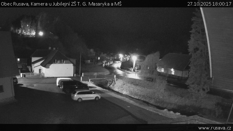Obec Rusava - Kamera u Jubilejní ZŠ T. G. Masaryka a MŠ - 27.10.2025 v 18:00 Obec Rusava - Kamera u Jubilejní ZŠ T. G. Masaryka a MŠ - 27.10.2025 v 18:00