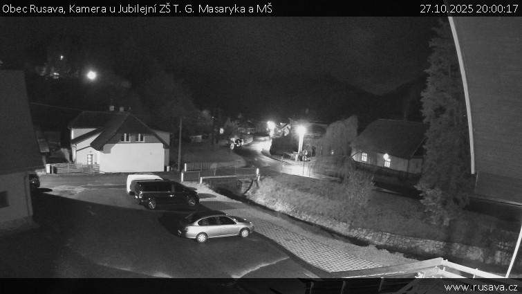 Obec Rusava - Kamera u Jubilejní ZŠ T. G. Masaryka a MŠ - 27.10.2025 v 20:00 Obec Rusava - Kamera u Jubilejní ZŠ T. G. Masaryka a MŠ - 27.10.2025 v 20:00