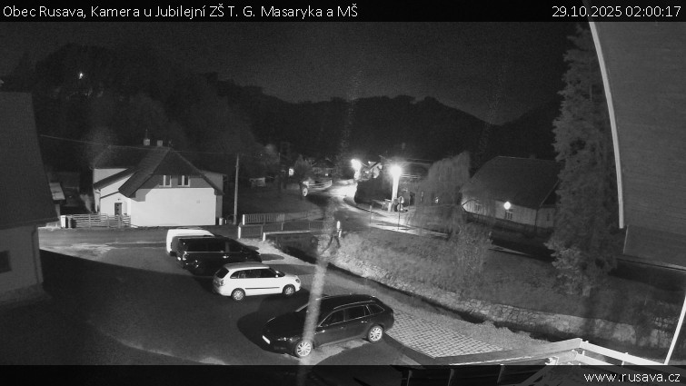 Obec Rusava - Kamera u Jubilejní ZŠ T. G. Masaryka a MŠ - 29.10.2025 v 02:00 Obec Rusava - Kamera u Jubilejní ZŠ T. G. Masaryka a MŠ - 29.10.2025 v 02:00