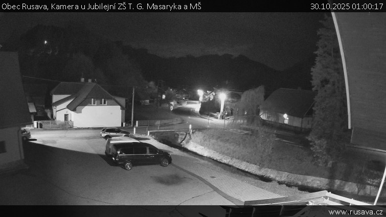 Obec Rusava - Kamera u Jubilejní ZŠ T. G. Masaryka a MŠ - 30.10.2025 v 01:00 Obec Rusava - Kamera u Jubilejní ZŠ T. G. Masaryka a MŠ - 30.10.2025 v 01:00