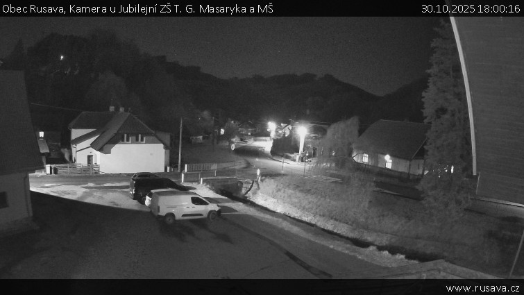 Obec Rusava - Kamera u Jubilejní ZŠ T. G. Masaryka a MŠ - 30.10.2025 v 18:00 Obec Rusava - Kamera u Jubilejní ZŠ T. G. Masaryka a MŠ - 30.10.2025 v 18:00