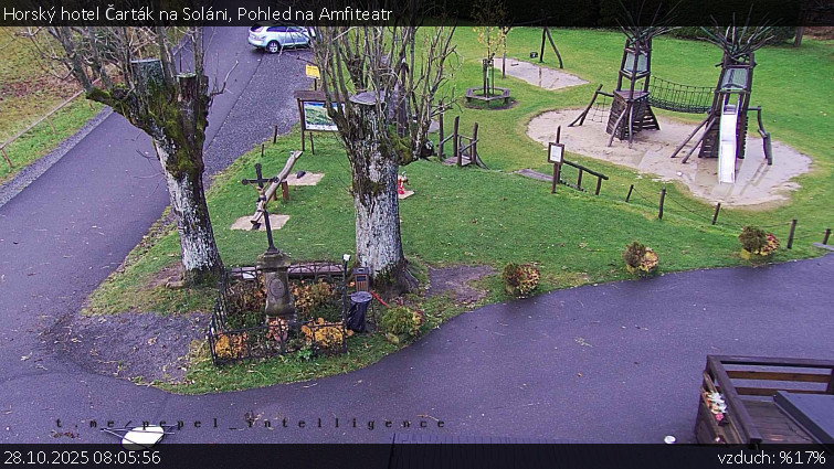 Horský hotel Čarták na Soláni - Pohled na Amfiteatr - 28.10.2025 v 08:05 Horský hotel Čarták na Soláni - Pohled na Amfiteatr - 28.10.2025 v 08:05
