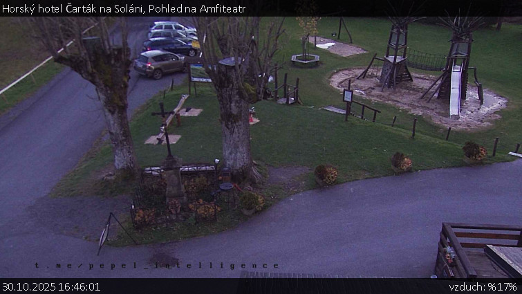 Horský hotel Čarták na Soláni - Pohled na Amfiteatr - 30.10.2025 v 16:46 Horský hotel Čarták na Soláni - Pohled na Amfiteatr - 30.10.2025 v 16:46