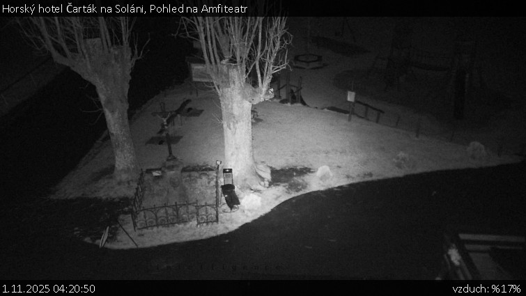 Horský hotel Čarták na Soláni - Pohled na Amfiteatr - 1.11.2025 v 04:20 Horský hotel Čarták na Soláni - Pohled na Amfiteatr - 1.11.2025 v 04:20