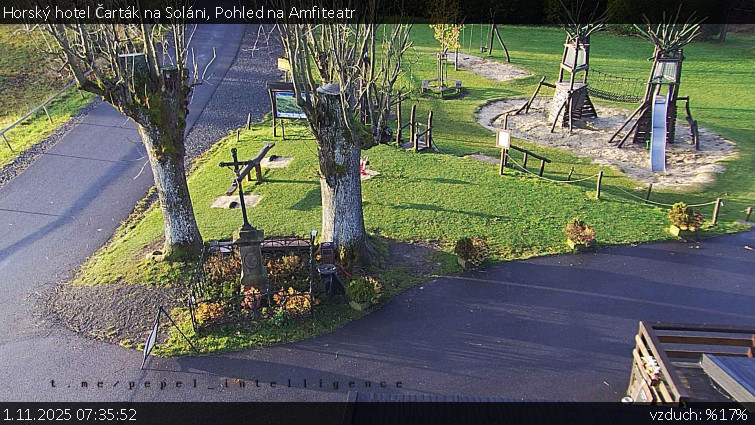 Horský hotel Čarták na Soláni - Pohled na Amfiteatr - 1.11.2025 v 07:35 Horský hotel Čarták na Soláni - Pohled na Amfiteatr - 1.11.2025 v 07:35