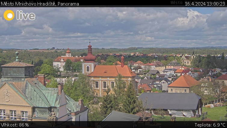 Město Mnichovo Hradiště - Panorama Mnichova Hradiště - 16.4.2024 v 13:00
