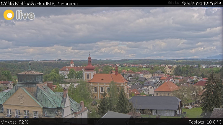 Město Mnichovo Hradiště - Panorama Mnichova Hradiště - 18.4.2024 v 12:00