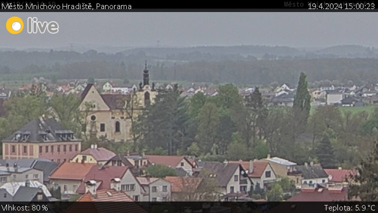 Město Mnichovo Hradiště - Panorama Mnichova Hradiště - 19.4.2024 v 15:00
