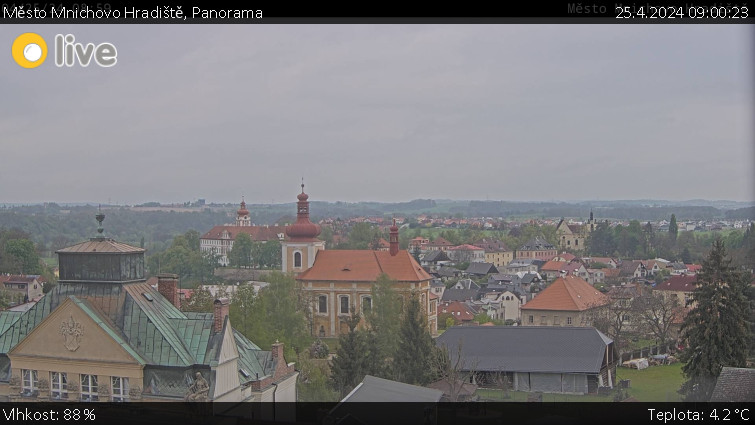 Město Mnichovo Hradiště - Panorama Mnichova Hradiště - 25.4.2024 v 09:00