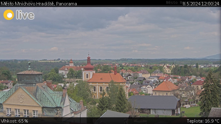 Město Mnichovo Hradiště - Panorama Mnichova Hradiště - 8.5.2024 v 12:00