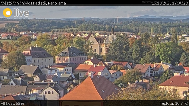 Město Mnichovo Hradiště - Panorama Mnichova Hradiště - 13.10.2025 v 17:00 Město Mnichovo Hradiště - Panorama Mnichova Hradiště - 13.10.2025 v 17:00