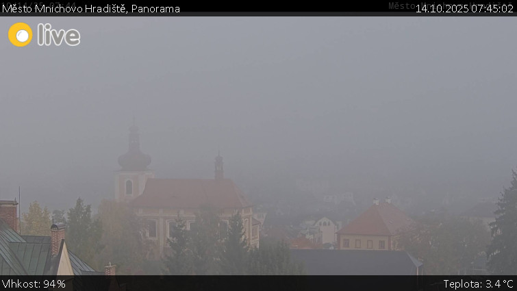 Město Mnichovo Hradiště - Panorama Mnichova Hradiště - 14.10.2025 v 07:45 Město Mnichovo Hradiště - Panorama Mnichova Hradiště - 14.10.2025 v 07:45