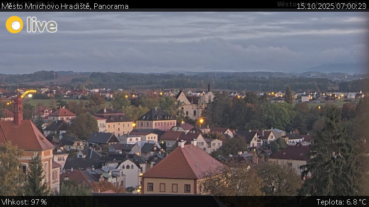 Město Mnichovo Hradiště - Panorama Mnichova Hradiště - 15.10.2025 v 07:00 Město Mnichovo Hradiště - Panorama Mnichova Hradiště - 15.10.2025 v 07:00
