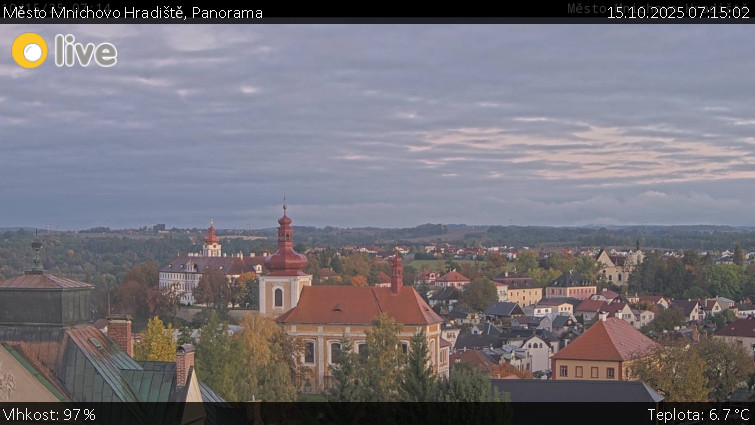 Město Mnichovo Hradiště - Panorama Mnichova Hradiště - 15.10.2025 v 07:15 Město Mnichovo Hradiště - Panorama Mnichova Hradiště - 15.10.2025 v 07:15