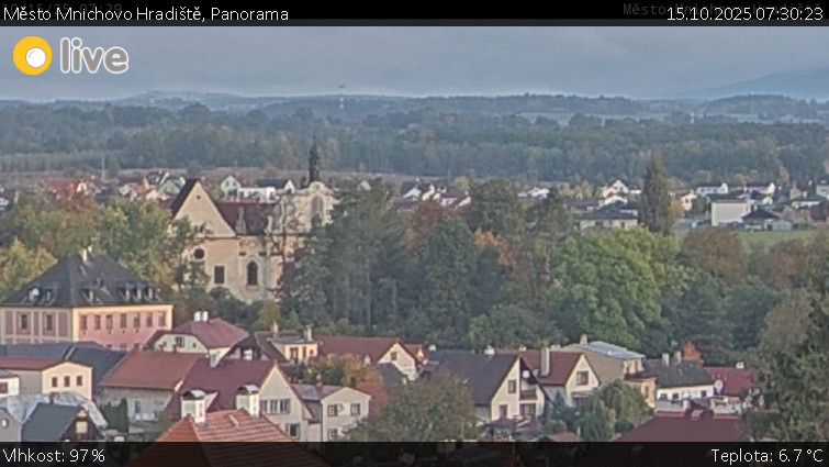 Město Mnichovo Hradiště - Panorama Mnichova Hradiště - 15.10.2025 v 07:30 Město Mnichovo Hradiště - Panorama Mnichova Hradiště - 15.10.2025 v 07:30