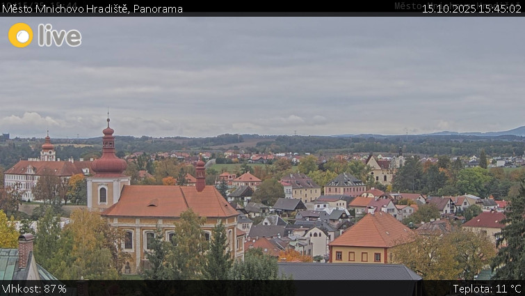 Město Mnichovo Hradiště - Panorama Mnichova Hradiště - 15.10.2025 v 15:45 Město Mnichovo Hradiště - Panorama Mnichova Hradiště - 15.10.2025 v 15:45