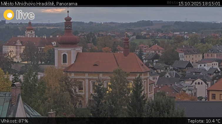 Město Mnichovo Hradiště - Panorama Mnichova Hradiště - 15.10.2025 v 18:15 Město Mnichovo Hradiště - Panorama Mnichova Hradiště - 15.10.2025 v 18:15