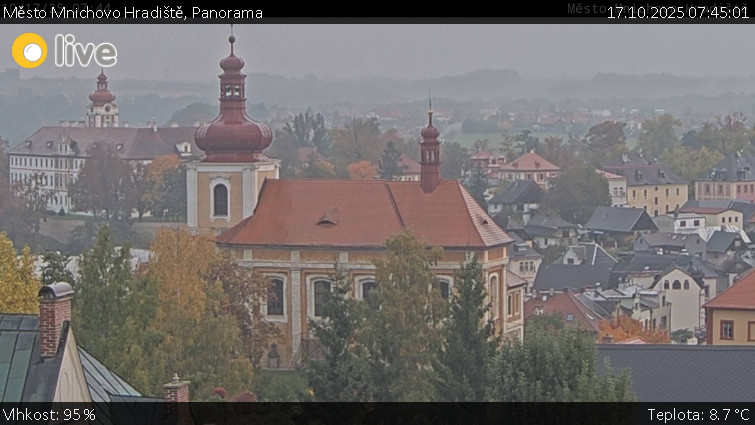 Město Mnichovo Hradiště - Panorama Mnichova Hradiště - 17.10.2025 v 07:45 Město Mnichovo Hradiště - Panorama Mnichova Hradiště - 17.10.2025 v 07:45
