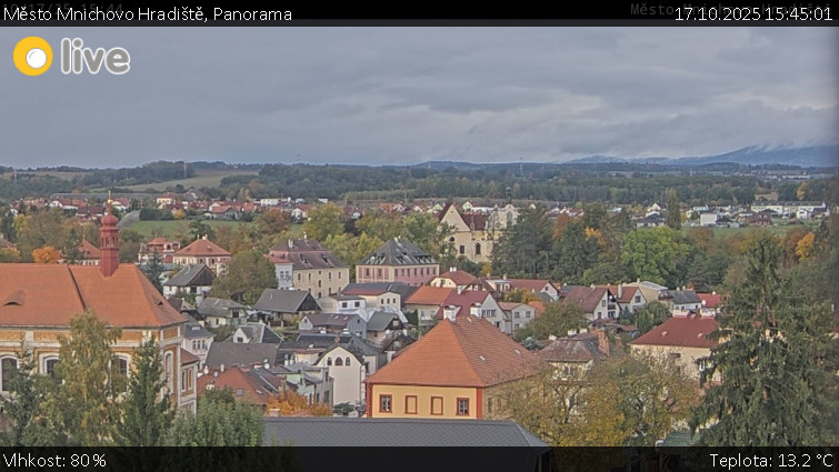 Město Mnichovo Hradiště - Panorama Mnichova Hradiště - 17.10.2025 v 15:45 Město Mnichovo Hradiště - Panorama Mnichova Hradiště - 17.10.2025 v 15:45
