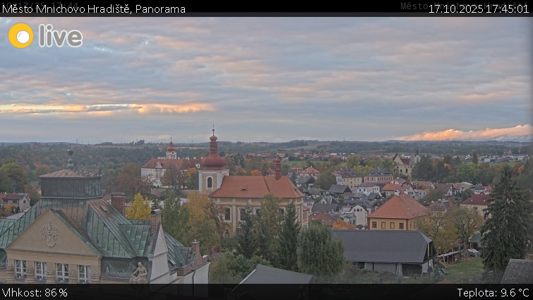 Město Mnichovo Hradiště - Panorama Mnichova Hradiště - 17.10.2025 v 17:45 Město Mnichovo Hradiště - Panorama Mnichova Hradiště - 17.10.2025 v 17:45
