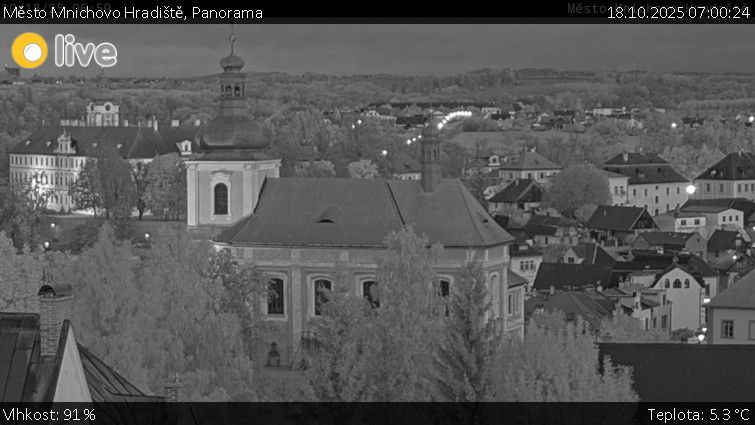 Město Mnichovo Hradiště - Panorama Mnichova Hradiště - 18.10.2025 v 07:00 Město Mnichovo Hradiště - Panorama Mnichova Hradiště - 18.10.2025 v 07:00