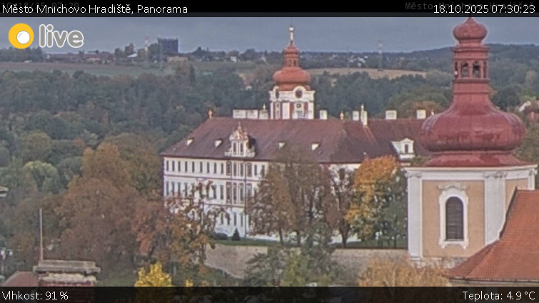Město Mnichovo Hradiště - Panorama Mnichova Hradiště - 18.10.2025 v 07:30 Město Mnichovo Hradiště - Panorama Mnichova Hradiště - 18.10.2025 v 07:30