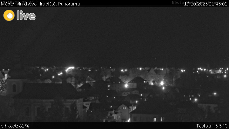 Město Mnichovo Hradiště - Panorama Mnichova Hradiště - 19.10.2025 v 21:45 Město Mnichovo Hradiště - Panorama Mnichova Hradiště - 19.10.2025 v 21:45