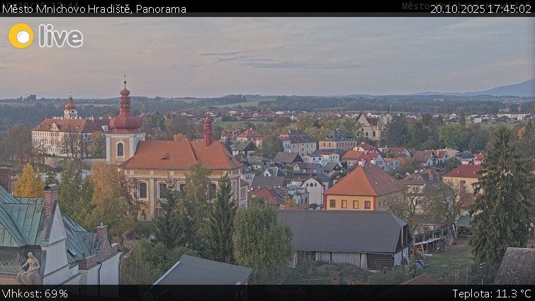 Město Mnichovo Hradiště - Panorama Mnichova Hradiště - 20.10.2025 v 17:45 Město Mnichovo Hradiště - Panorama Mnichova Hradiště - 20.10.2025 v 17:45