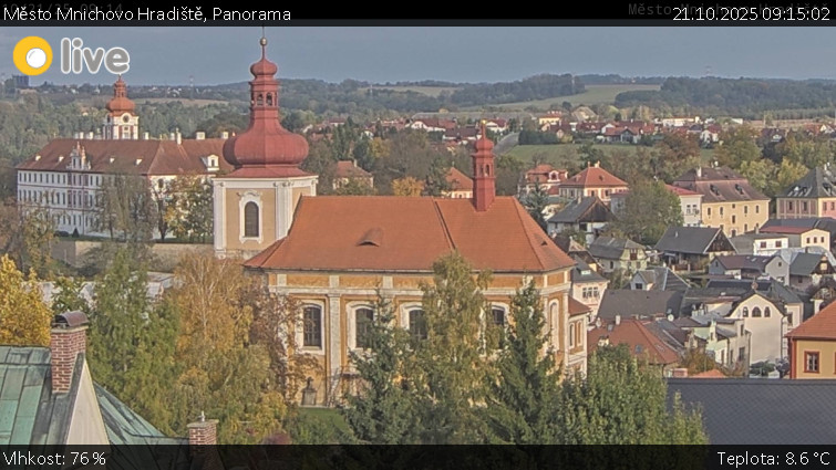 Město Mnichovo Hradiště - Panorama Mnichova Hradiště - 21.10.2025 v 09:15 Město Mnichovo Hradiště - Panorama Mnichova Hradiště - 21.10.2025 v 09:15