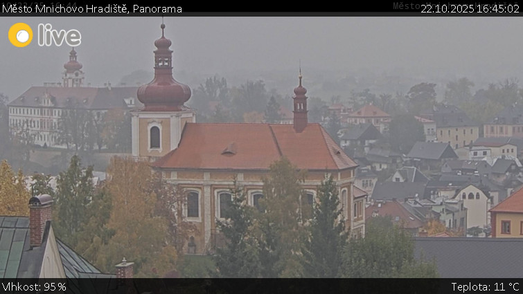 Město Mnichovo Hradiště - Panorama Mnichova Hradiště - 22.10.2025 v 16:45 Město Mnichovo Hradiště - Panorama Mnichova Hradiště - 22.10.2025 v 16:45